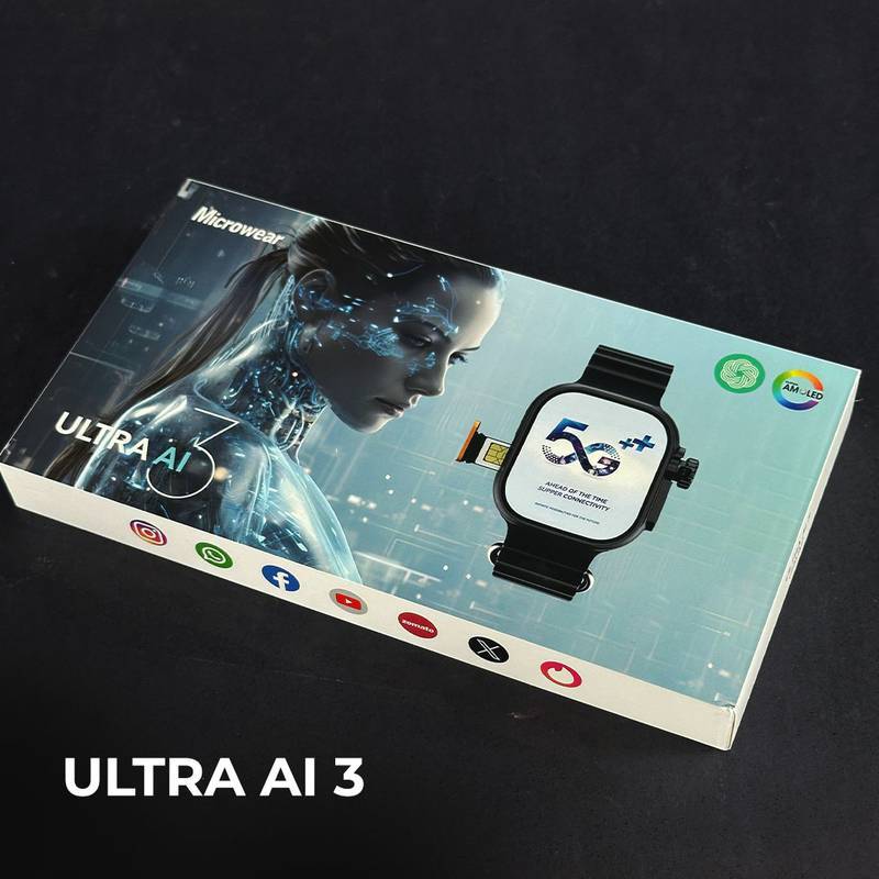 MICROWEAR ULTRA AI 3| ANDROID 8.1| 4G/5G| CAPINHA DE ACRILICO