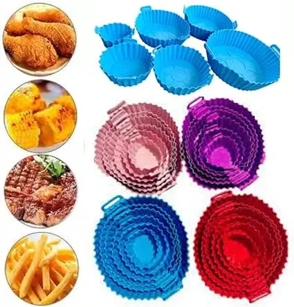 6 kit Airfryer Fritadeira de Ar Redonda - Capas Protetoras de Silicone e Forno