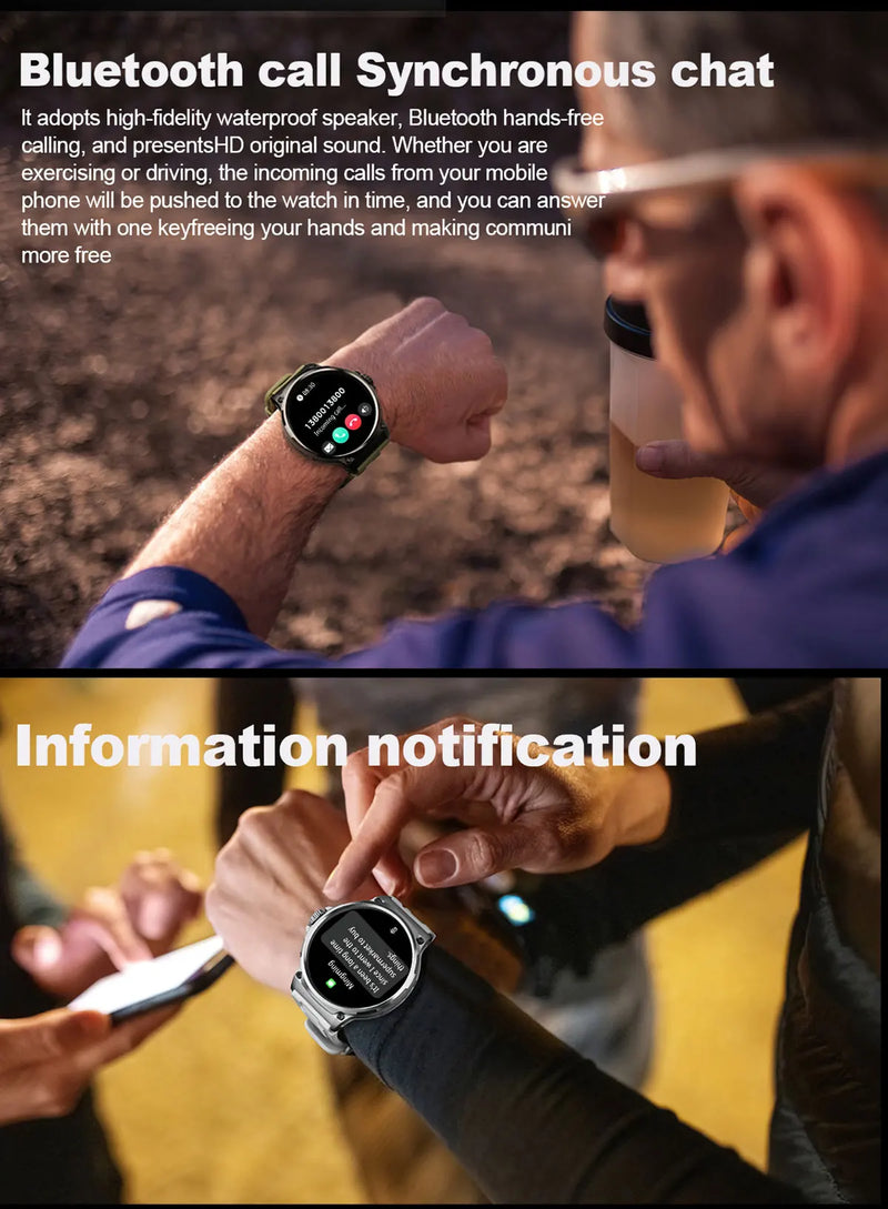 Novo 1.85 polegadas ultra hd relógio inteligente gps track bluetooth chamada 710 mah bateria grande esportes fitness smartwatch para huawei xiaomi