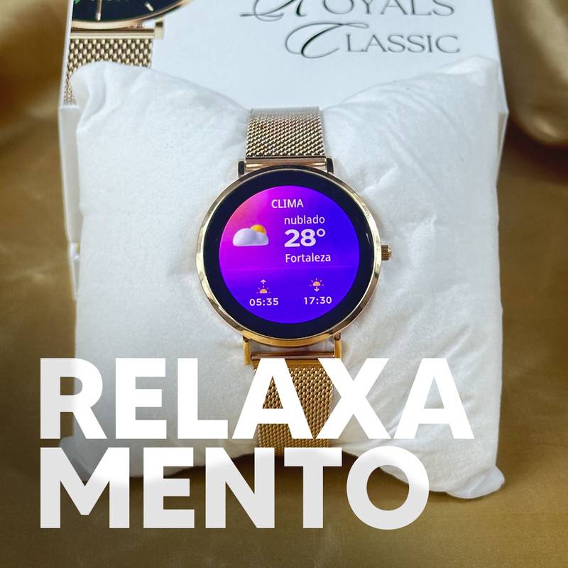 RELÓGIO ROYALS CLASSIC WEARZONE | Smartwatch Elegante | AMOLED | VIDRO GORILLA GLASS até 3 Dias de Bateria