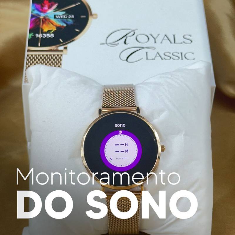 RELÓGIO ROYALS CLASSIC WEARZONE | Smartwatch Elegante | AMOLED | VIDRO GORILLA GLASS até 3 Dias de Bateria